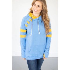 NWT Rogue Society Apparel® Sky Blue/Gold Varsity Hoodie